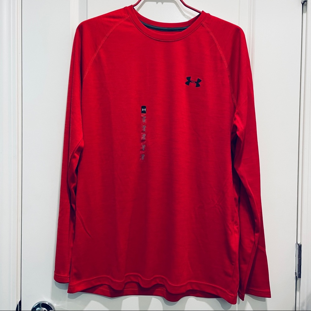 NWT Under Armour UA men's Tee long sleeve size Large Red
